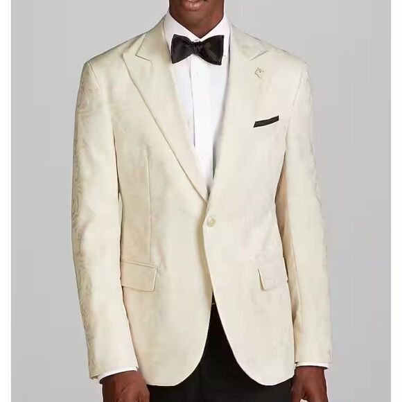 46R Jos A Bank Reserve Tailored Fit Tonal Floral Dinner Jacket Blazer D010036 - Picture 1 of 15